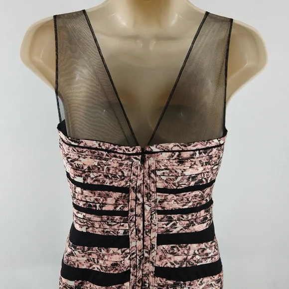 BCBGMAXAZRIA pink and black fitted cocktail dress - Picture 9 of 10